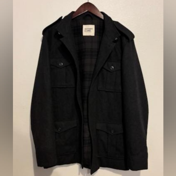 OLD NAVY Military black jacket, Size L, NWOT - Picture 1 of 14